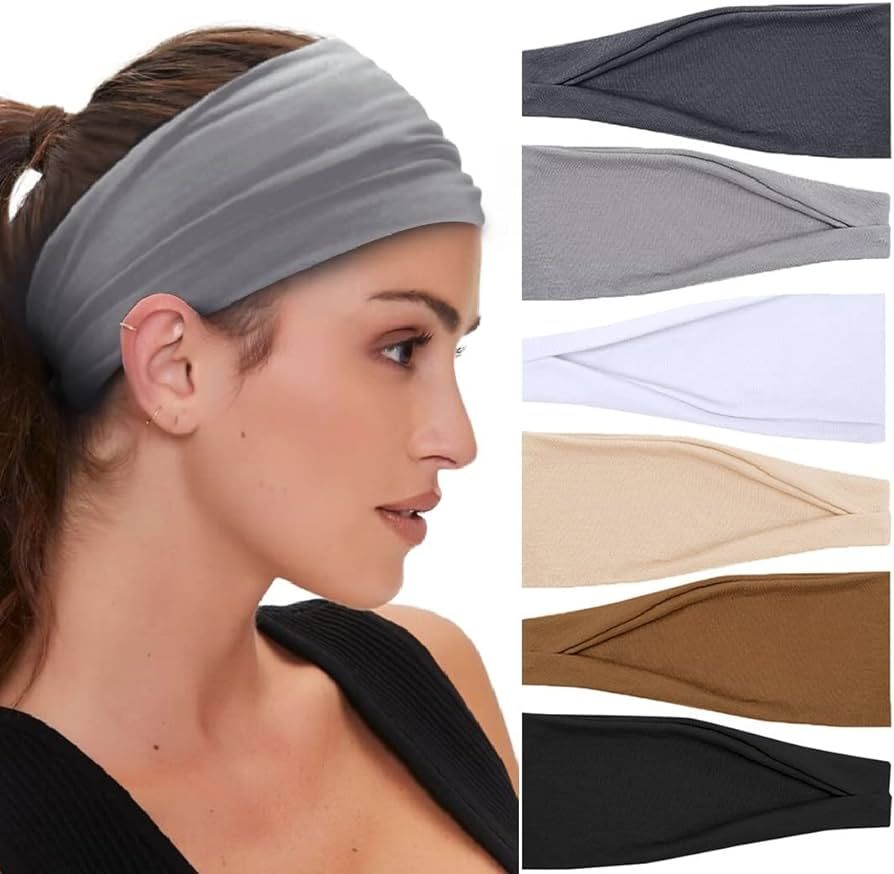 Huachi Workout Headbands for Women Wide Hair Headbands Yoga Sports Running Hair Bands Non Slip. S... | Amazon (US)