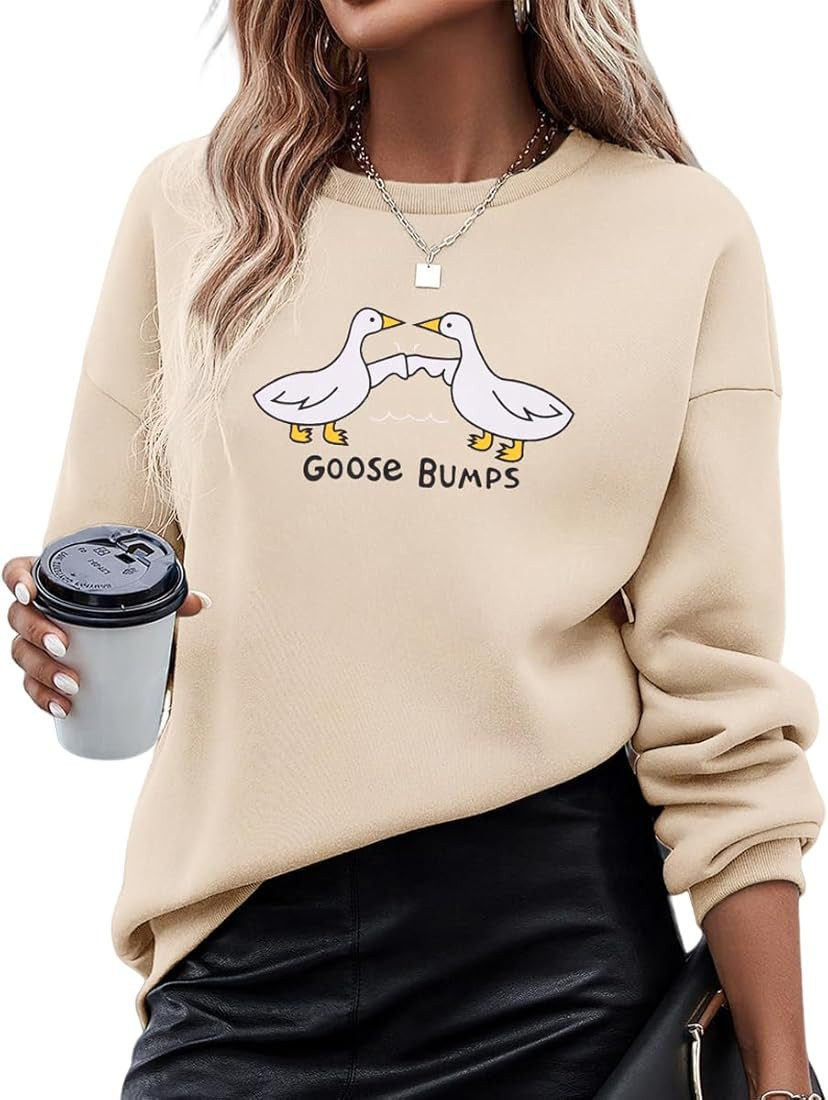 CM C&M WODRO Womens Funny Goose Bumps Sweatshirt Cute Duck Animal Pun Pullover Crewneck Fall Wint... | Amazon (US)
