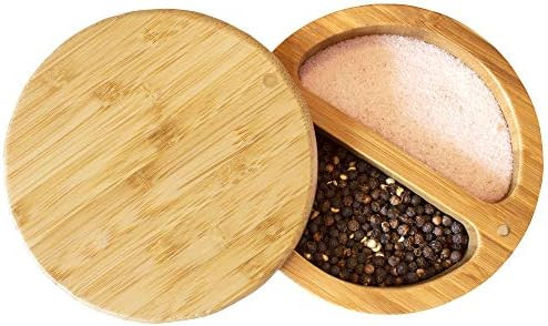 Totally Bamboo Box Salt Keeper Duet, Bamboo Container with Magnetic Lid for Secure Storage, Two C... | Amazon (US)