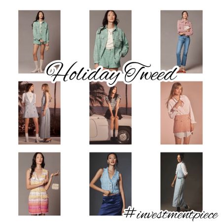 A chic winter staple that will take you from holiday season to spring? Tweed. And I love these takes- from pastels to shorts to maxi skirts. Cropped jackets and mini skirts! All so chic and so versatile #investmentpiece 

#LTKstyletip #LTKover40 #LTKSeasonal
