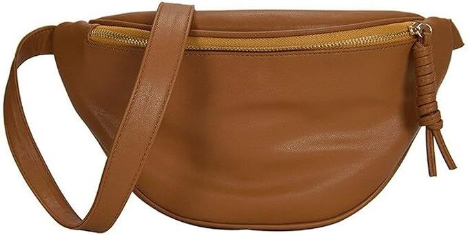 Fashion Women Waist Bag Fanny Pack Large Capacity Crossbody Chest Bags Banana Pack PU Leather Lad... | Amazon (US)