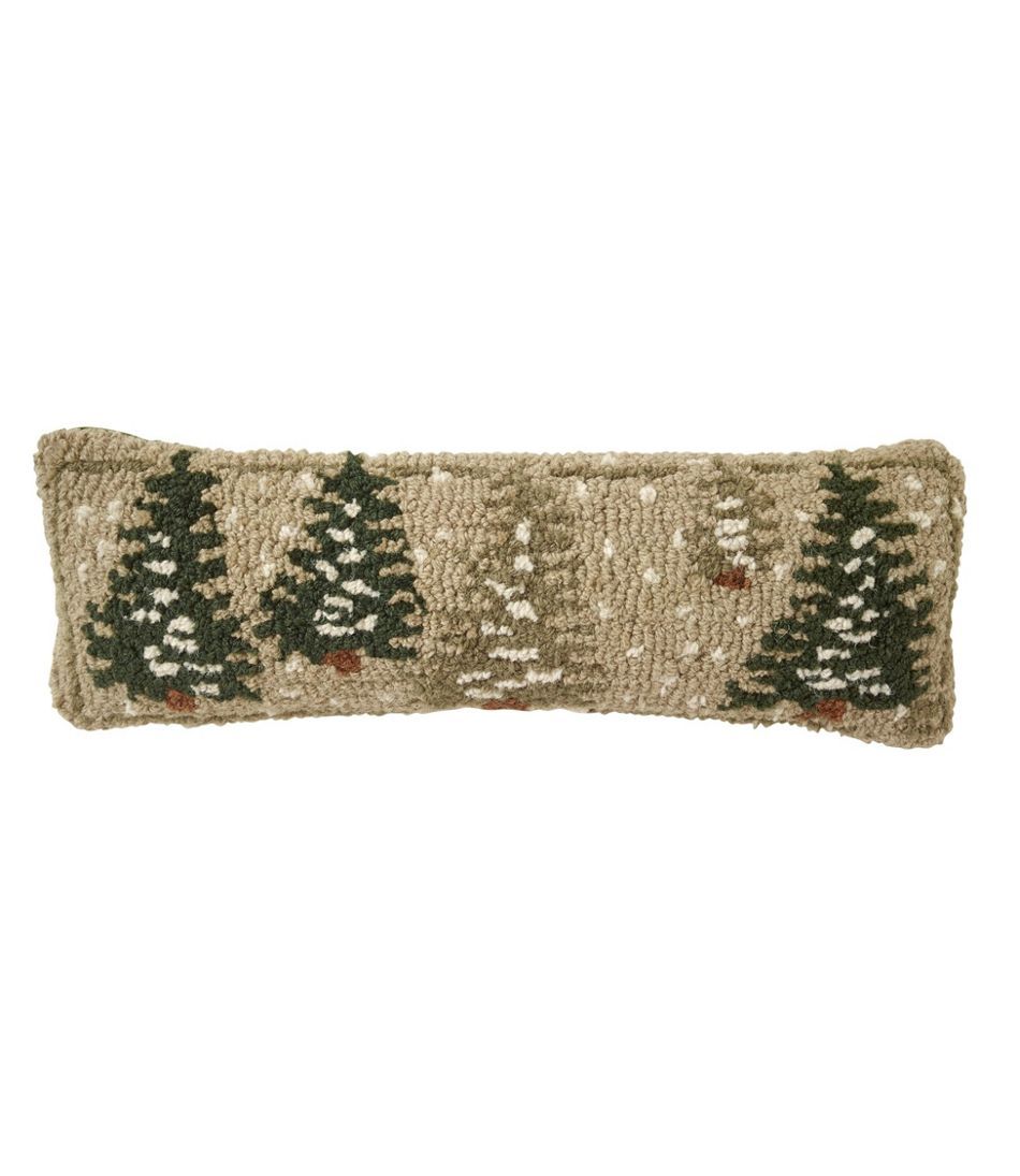Wool Hooked Throw Pillow, Frosted Trees, 8" x 24" | L.L. Bean