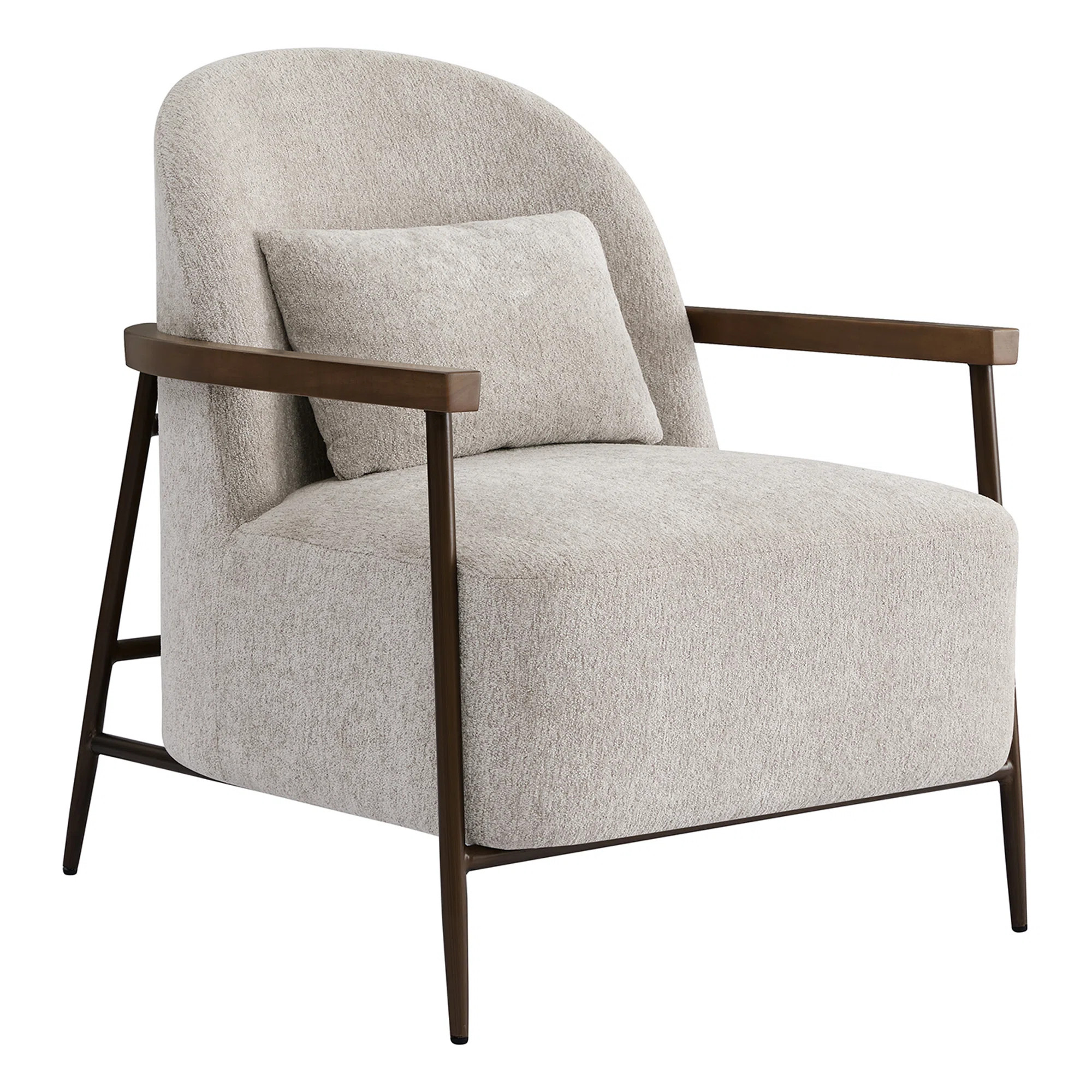 Ashwanth 27" Wide Upholstered Faux Sherpa Accent Chair With Lumbar Pillow | Wayfair North America
