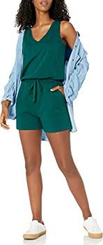 Amazon Essentials Women's Studio Terry Fleece Romper | Amazon (US)