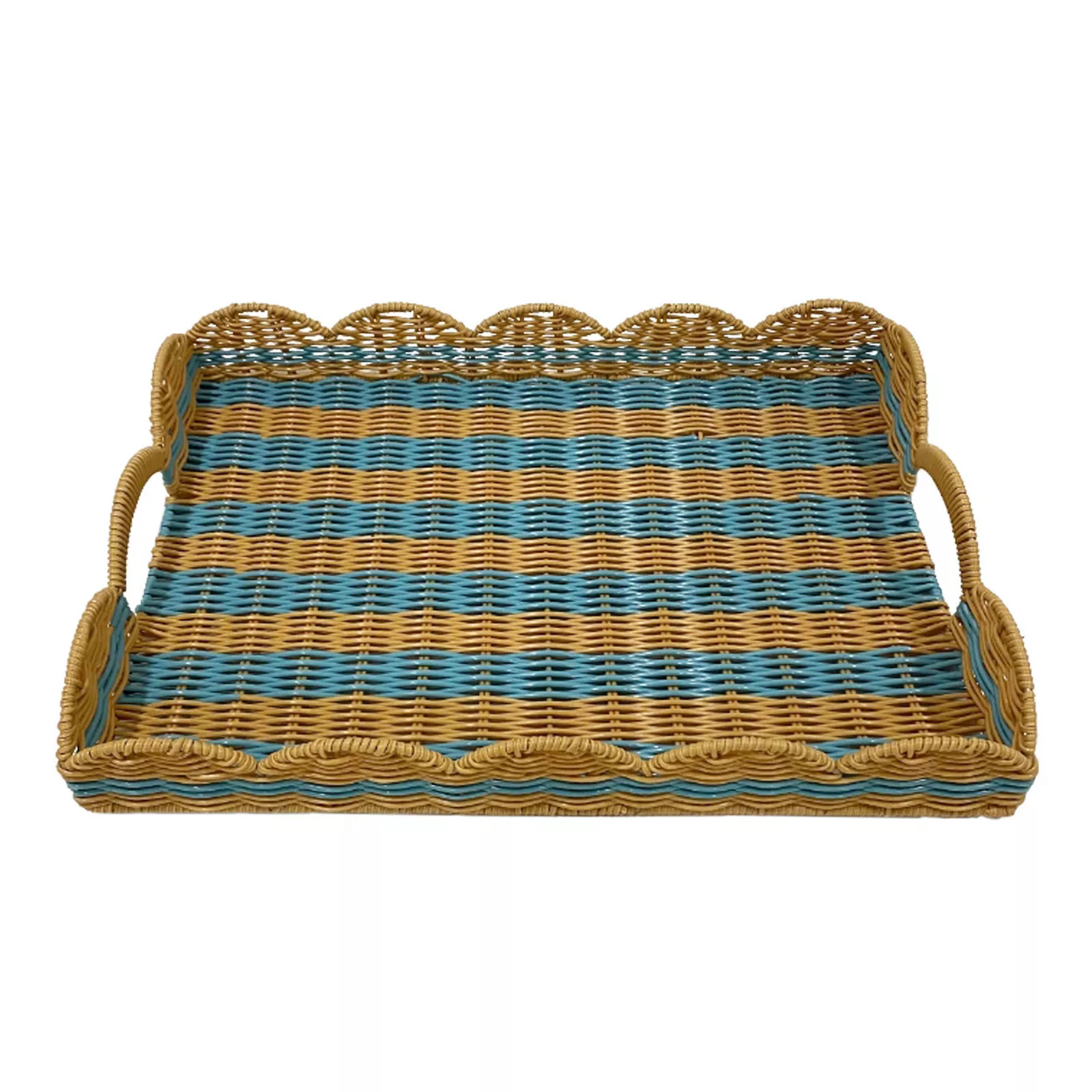 Celebrate Together™ Summer Woven Resin Wicker Serving Tray, Blue | Kohl's