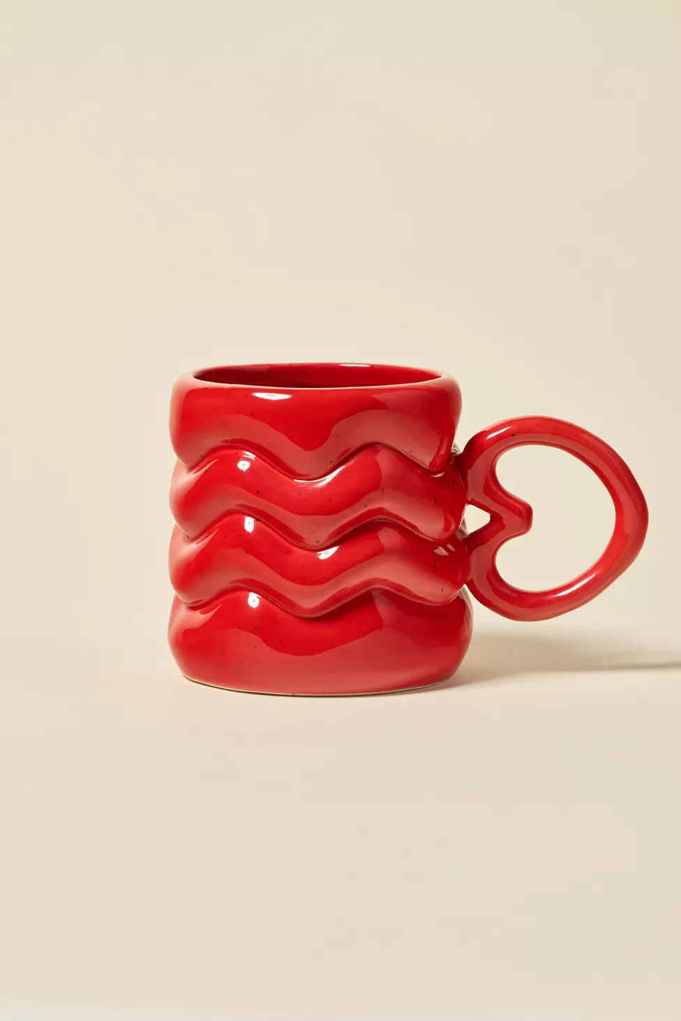 Heart Handle Puffy Ceramic Mug | Urban Outfitters (US and RoW)
