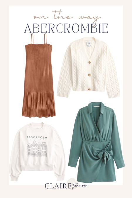 My latest Abercrombie order! Can’t wait to try on the trendy tie-wrap dress (perfect for fall events). The graphic crew neck sweater is perfect for school drop off paired with leggings. 
Strapless dress cardigan 
#midsize #abercrombie #curvyfashion 

#LTKwedding #LTKmidsize #LTKstyletip