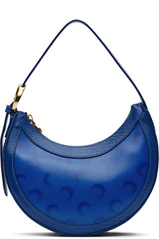 Marine Serre - Navy Moon Airbrushed Leather Eclips Mini Bag | SSENSE