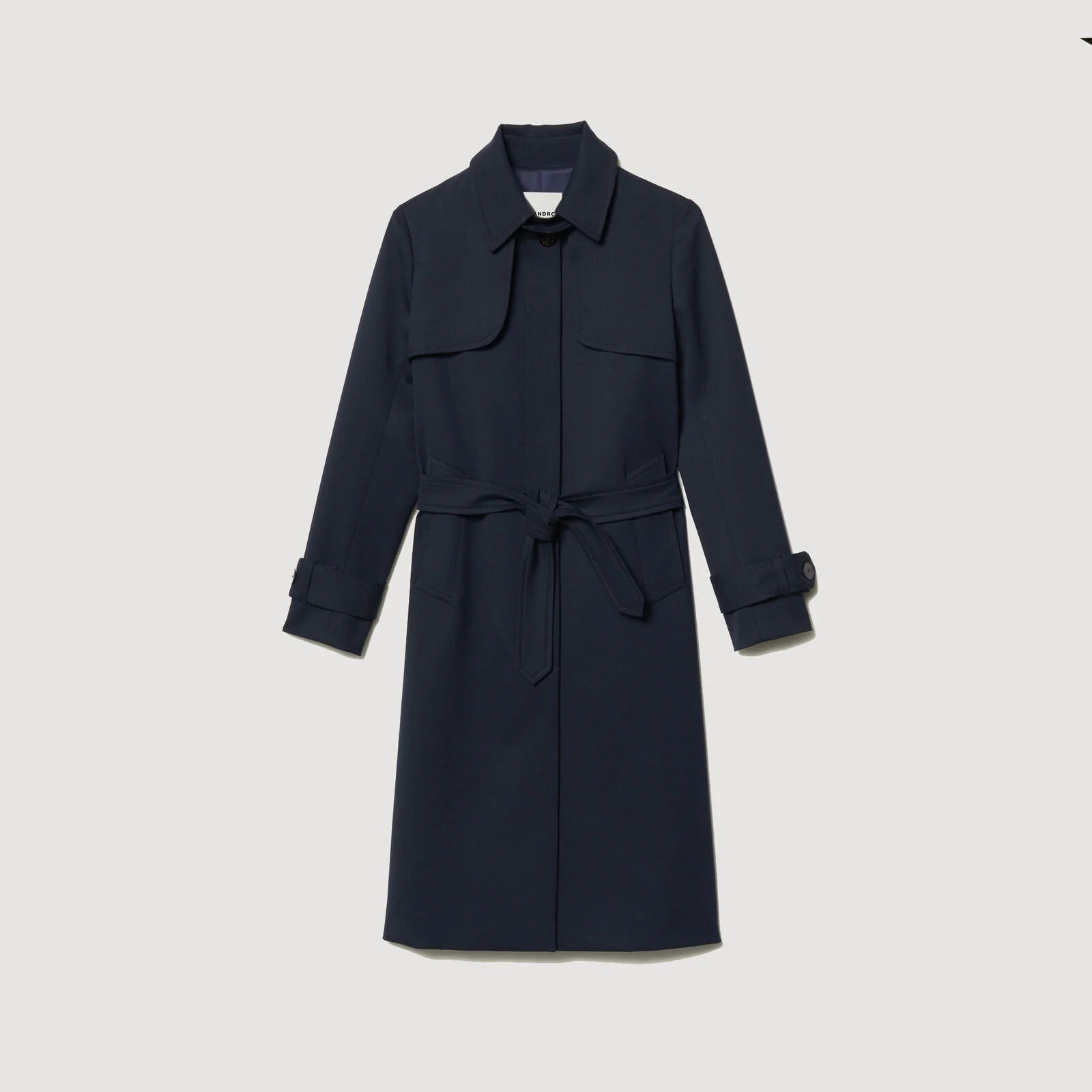 Trench coat with pleated inset | Sandro US | Sandro-Paris US