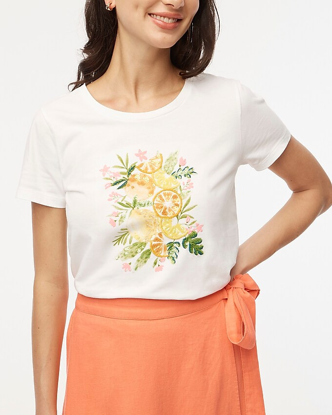 Sequin lemon graphic collector's tee | J.Crew Factory