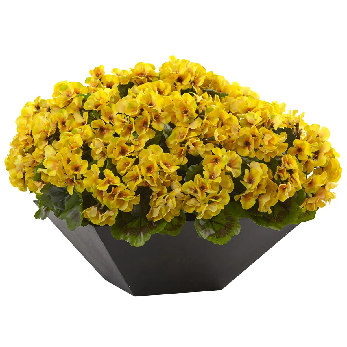 15in. Geranium with Black Planter UV Resistant (Indoor/Outdoor) | Wayfair North America
