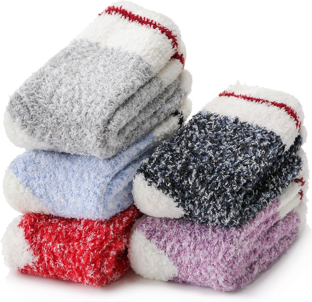 Womens Fuzzy Socks Fluffy Slipper Winter Warm Thick Plush Fleece Sleep Soft Home Socks | Amazon (CA)