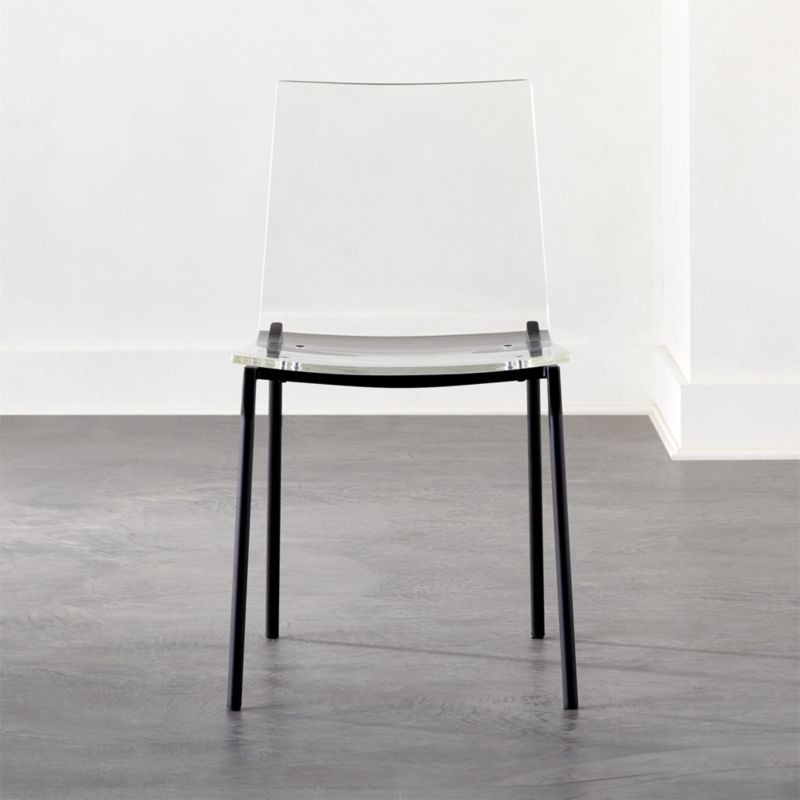 Chiaro Clear Chair BlackPurchase now and we'll ship when it's available.    Estimated in  late J... | CB2