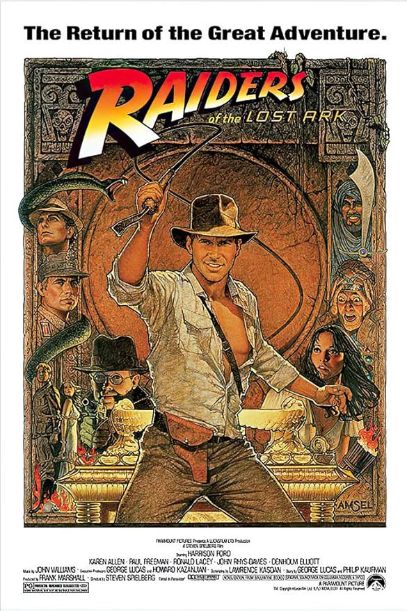 Indiana Jones - Raiders Of The Lost Ark - Movie Poster (1982 Re-Release) (Size: 24" x 36") | Amazon (US)
