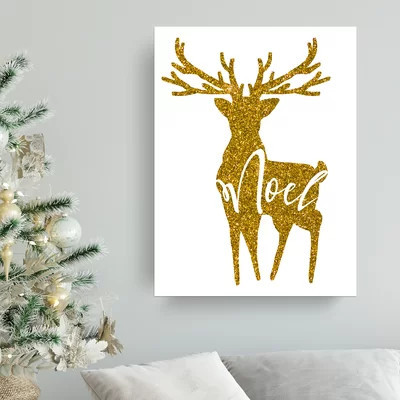 Golden Noel - Graphic Art Print on Canvas | Wayfair North America