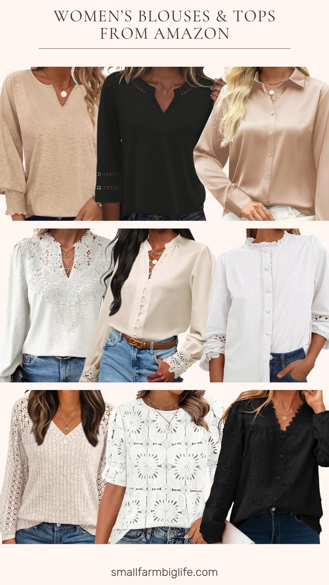 Dressy tops you’ll reach for again and again 🤍 From lace details and eyelet textures to polished satin and classic v-necks, these blouses are easy to dress up or down. Perfect for workdays, date nights, or everyday outfits that still feel put together. 

 #LTKootd #LTKFindsUnder50 #LTKWorkwear