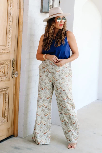 Pamela Stone Mix Wide Leg Pant | The Willow Tree