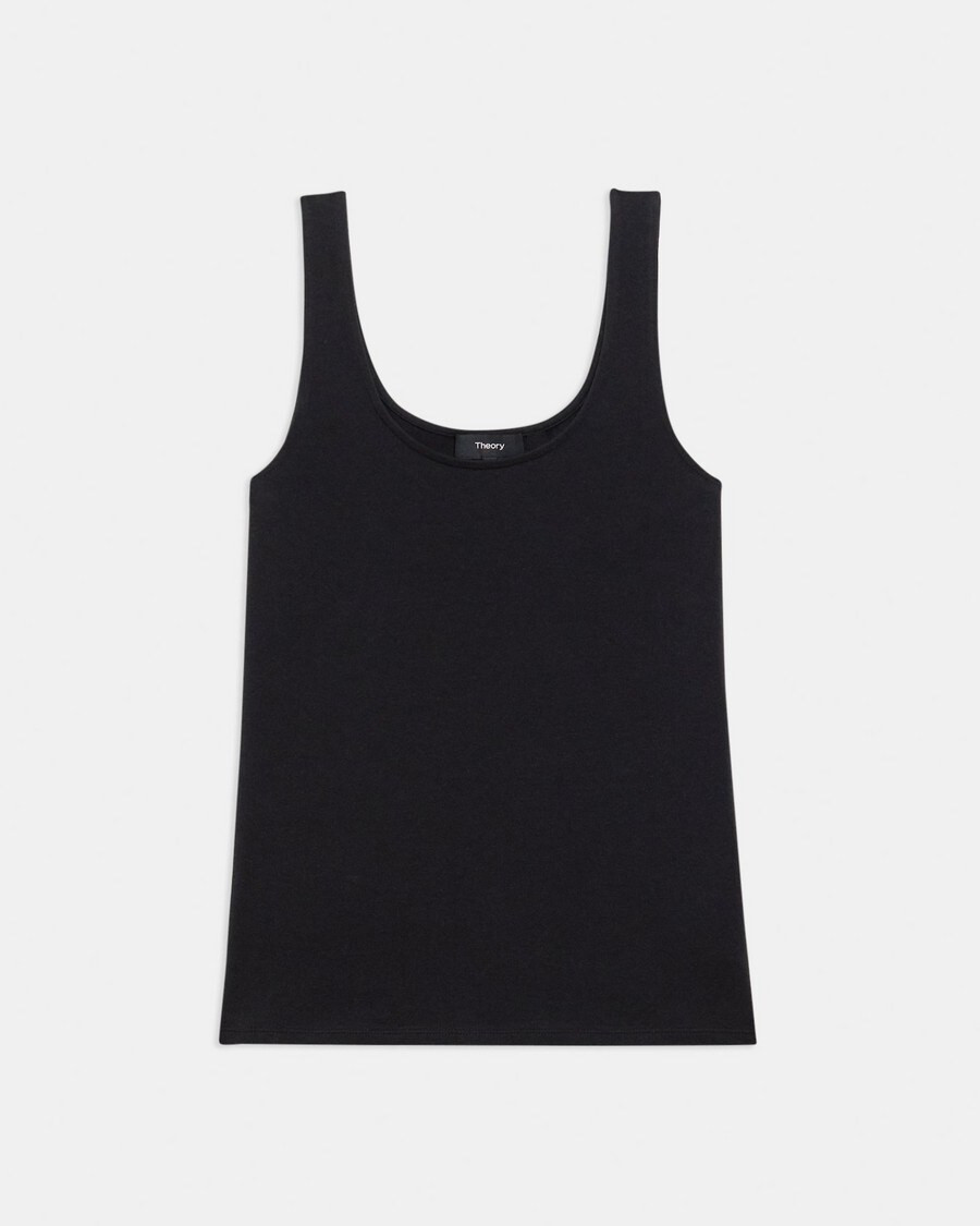 Scoop Neck Tank in Stretch Cotton | Theory