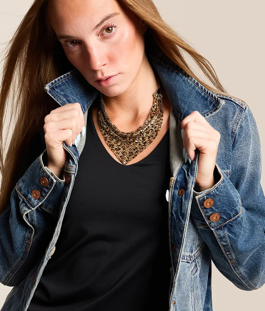 Metal Mesh Statement Necklace | Buckle