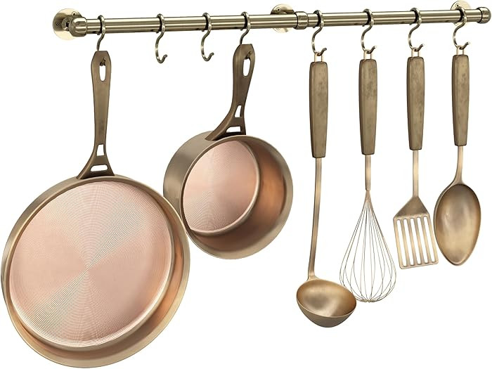 ROTHLEY Stainless Steel Hanging Pot Rack Hanger: 23.7 Inch Pot and Pan Hanger Wall Mounted Hangin... | Amazon (US)