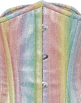 Daisy corsets Womens Rainbow Glitter Double Steel Boned Curvy Cut Waist Cincher Corset | Amazon (US)