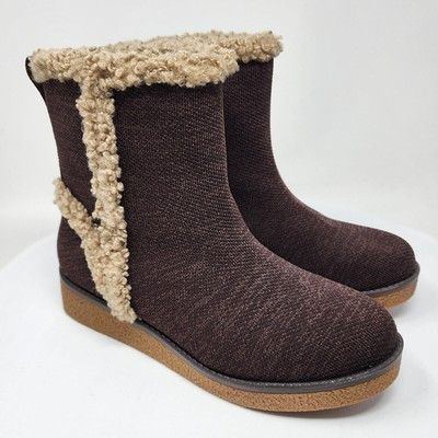 Vivaia Courtney Boots Size EU37/US6.5 Brown Round-Toe Water-Repellent Faux Fur   | eBay | eBay UK