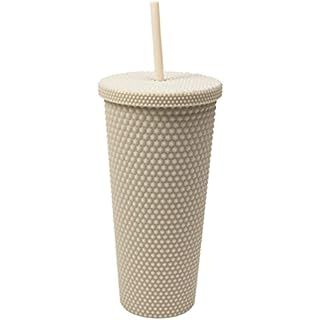 Matte Studded Tumbler with Lid & Straw, Reusable BPA Free Plastic Water Bottle, Travel Friendly W... | Amazon (US)