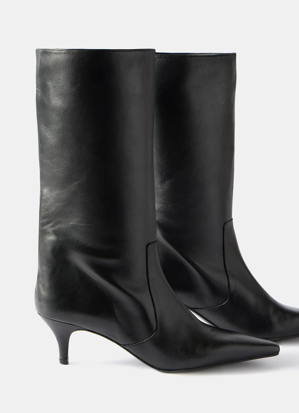Bode Black Leather Calf Boots | Mint Velvet