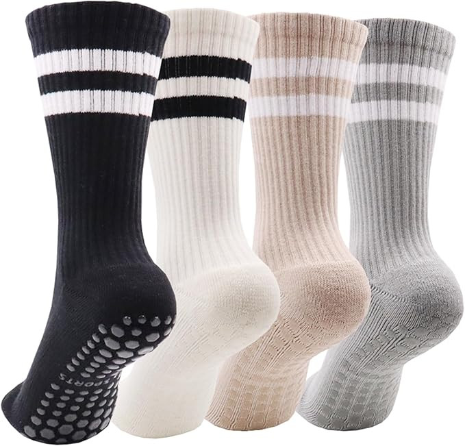 Pilates Socks with Grips for Women, Non Slip Yoga Socks, Anti Skid Socks for Yoga Pilates Gym Spo... | Amazon (US)
