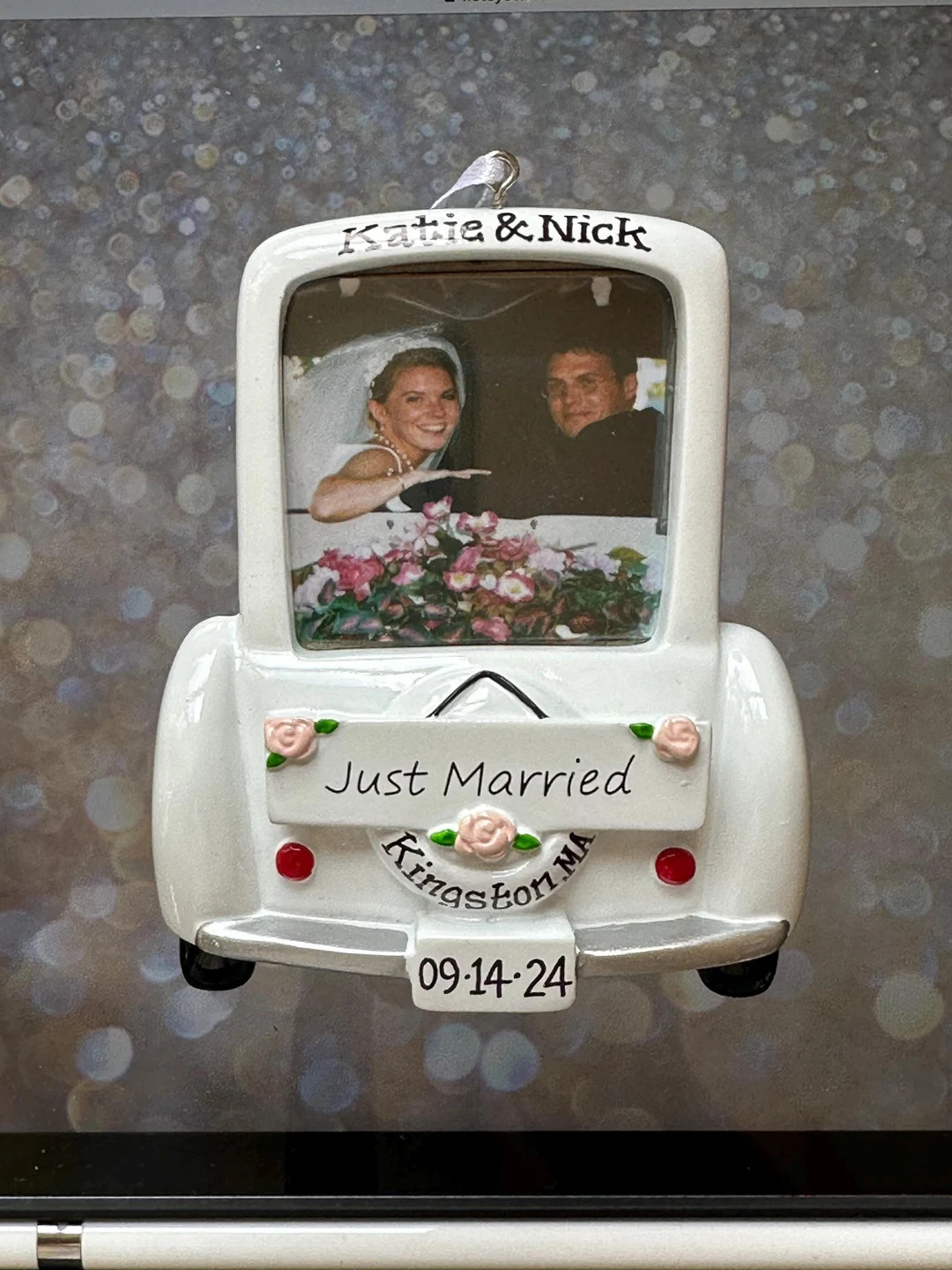 Wedding Car Picture Frame Personalized Christmas Ornament- Just Married- Newly Married Couple- We... | Etsy (US)