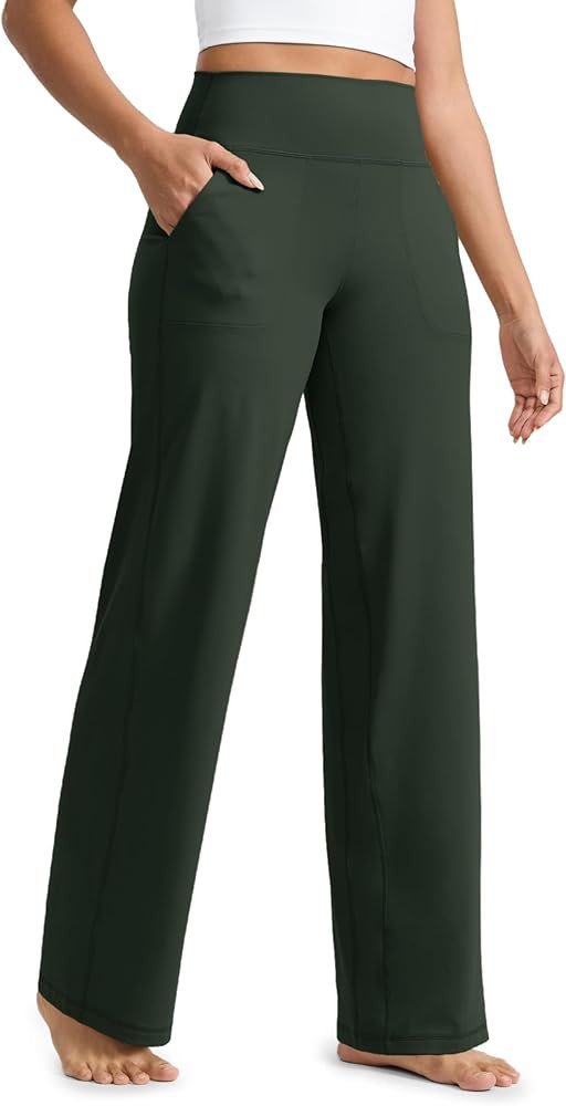 CRZ YOGA Butterlift Wide Leg Pants Pockets 29"/31"/33" - High Waisted Yoga Lounge Buttery Soft Co... | Amazon (US)
