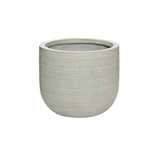 Pottery Pots 11.02"W Small Round Ficonstone Indoor Outdoor Horizontally Ridged Cody Planter - Bed... | Bed Bath & Beyond
