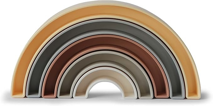 mushie Rainbow Stacker Toy | Made in Denmark (Sol) | Amazon (US)