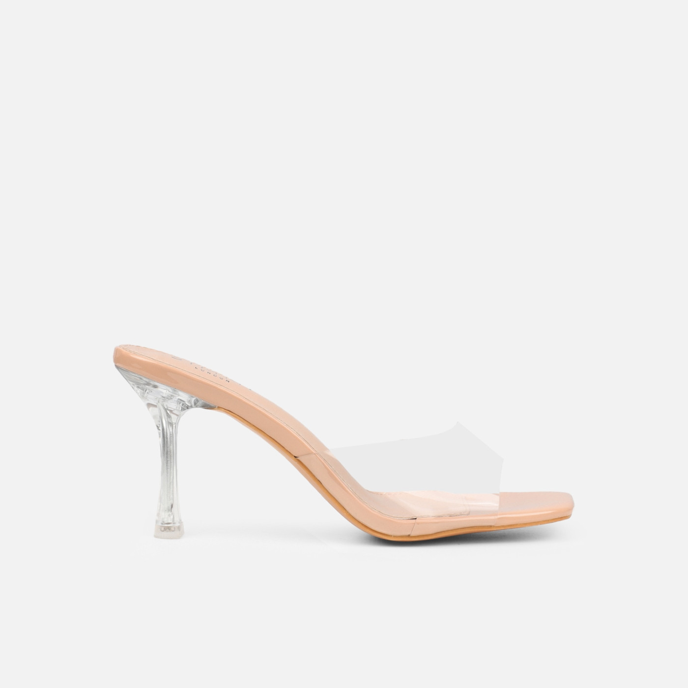 Josephine Clear Nude Patent Heeled Sandals | Simmi Shoes