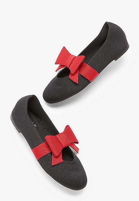 Girls Knit Bow Ballet Flat | Maurices