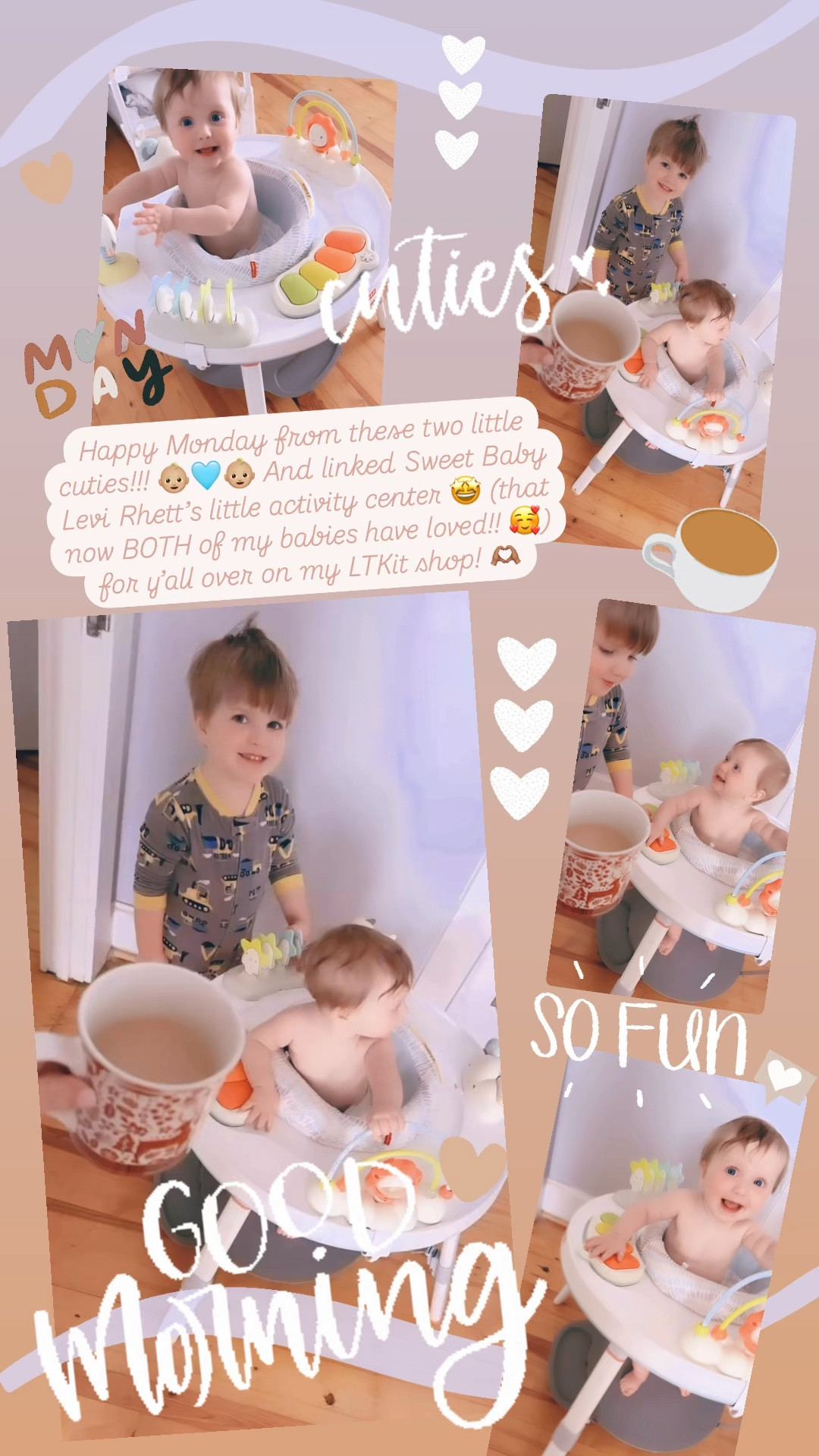 Happy Monday from these two little cuties!!! 👶🏼🩵👶🏼 And linked Sweet Baby Levi Rhett’s little activity center 🤩 (that now BOTH of my babies have loved!! 🥰) for y’all over on my LTKit shop! 🫶🏽

#LTKFamily #LTKKids #LTKBaby