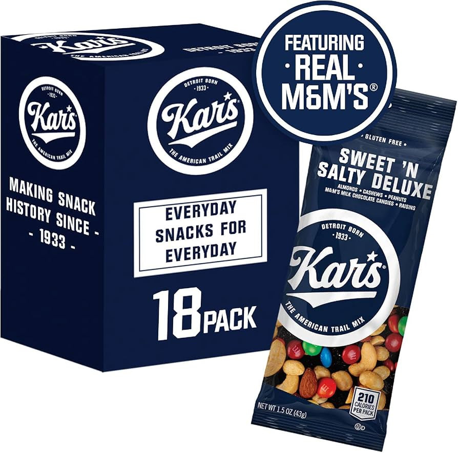 Kar’s Nuts Sweet ‘N Salty Deluxe Trail Mix, 1.5 oz Individual Snack Packs – Bulk Pack of 18... | Amazon (US)