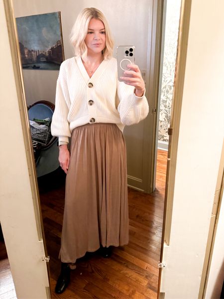 What I wore to church today. I am loving the buttoned up cardi look! Skirt + cardigan are old, but I’ve linked very similar  

#LTKfindsunder100 #LTKSeasonal #LTKstyletip