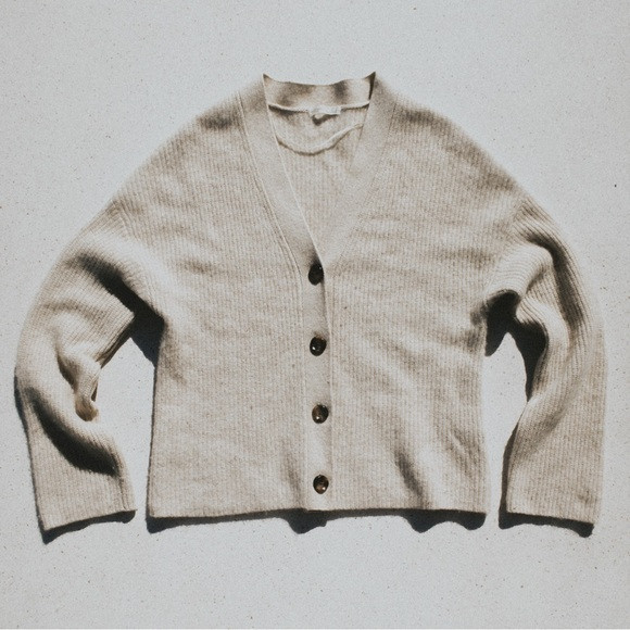 OYSHO 100% cashmere cardigan light beige medium | Poshmark