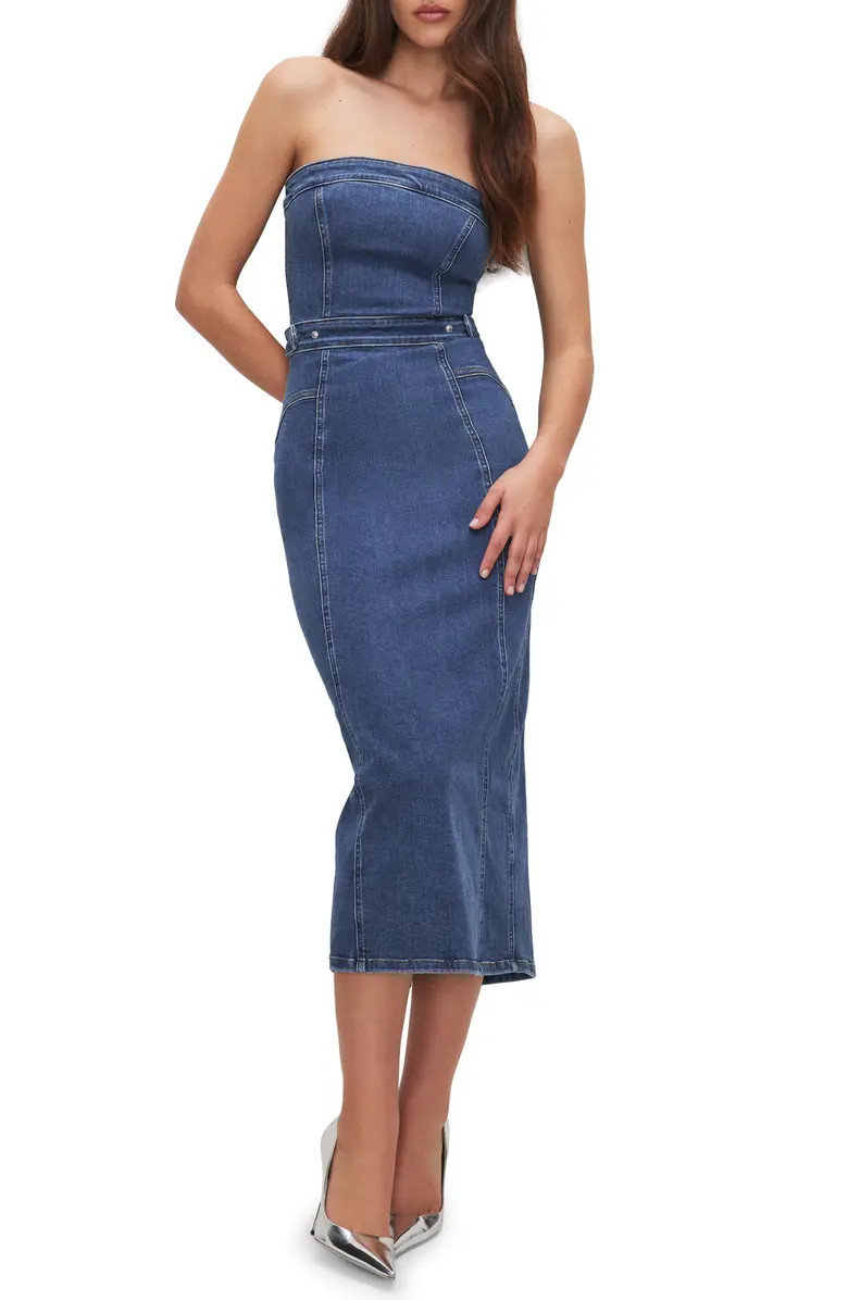 Good American Denim Tube Midi Dress | Nordstrom | Nordstrom