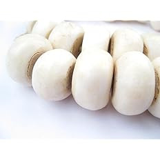 White Bone Beads - Full Strand of Fair Trade African Beads - The Bead Chest (Large, White) | Amazon (US)