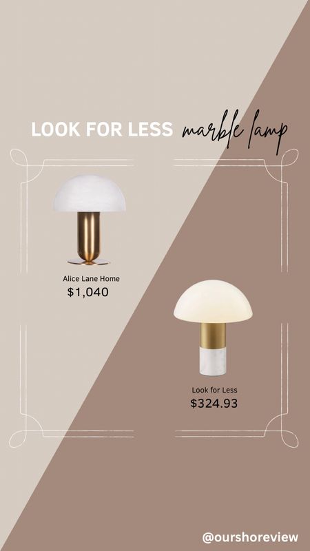 Table lamp, marble lamp, brass lamp, mushroom lamp, designer look for less lighting, designer lamp dupe 

#LTKhome