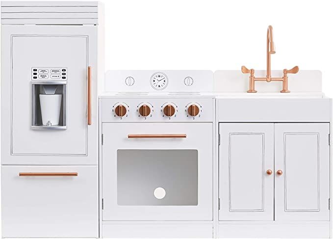 Teamson Kids Little Chef Paris White Play Kitchen with Pretend Ice-Maker, Modular Design, & Stora... | Amazon (US)
