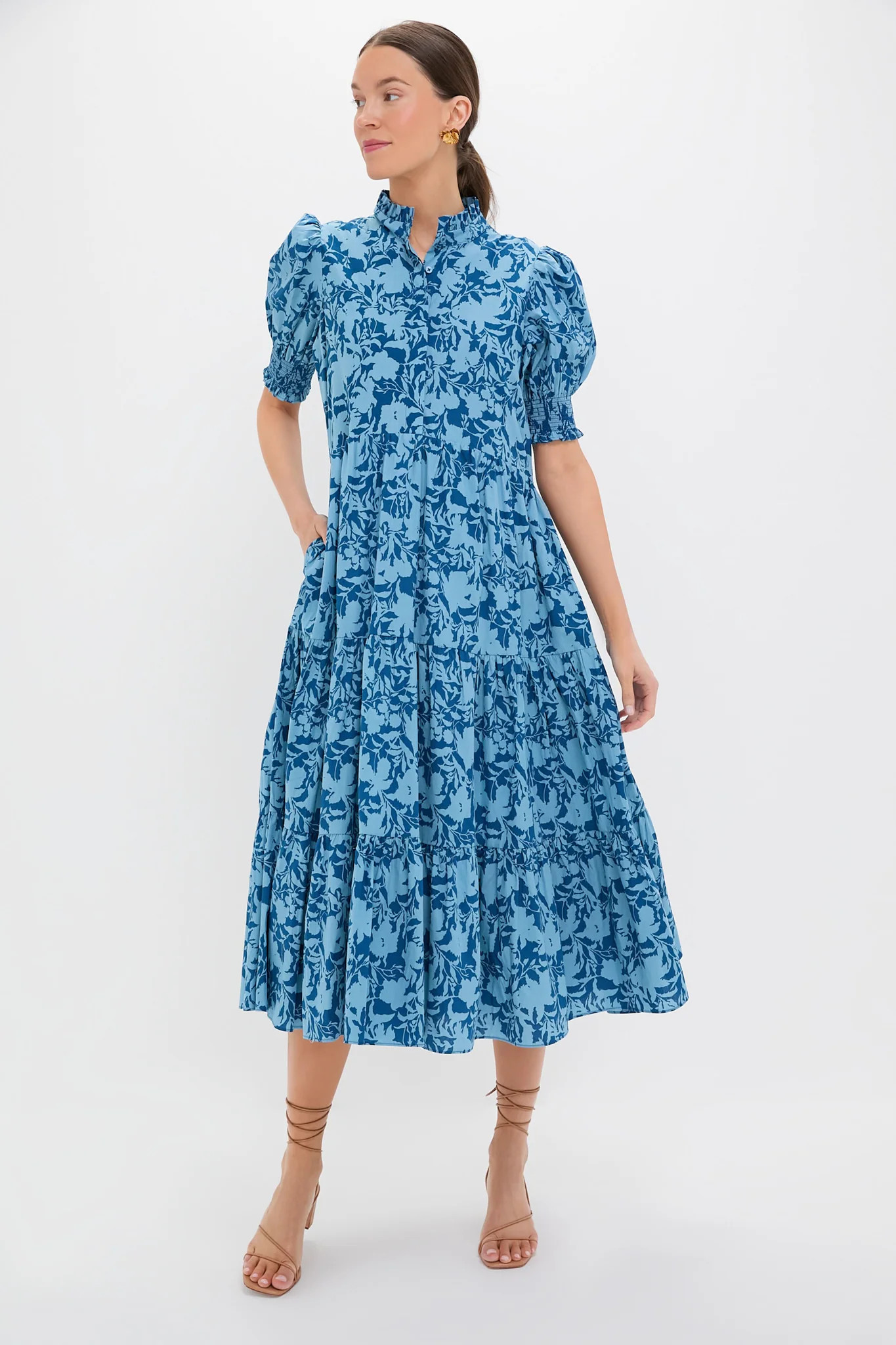 Steel Blue Floral Bennett Maxi Dress | Tuckernuck (US)