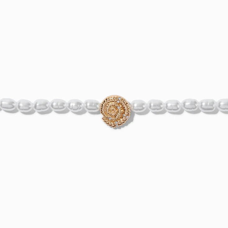 Pearl Conch Shell Pendant Choker Necklace | Claire's (UK)