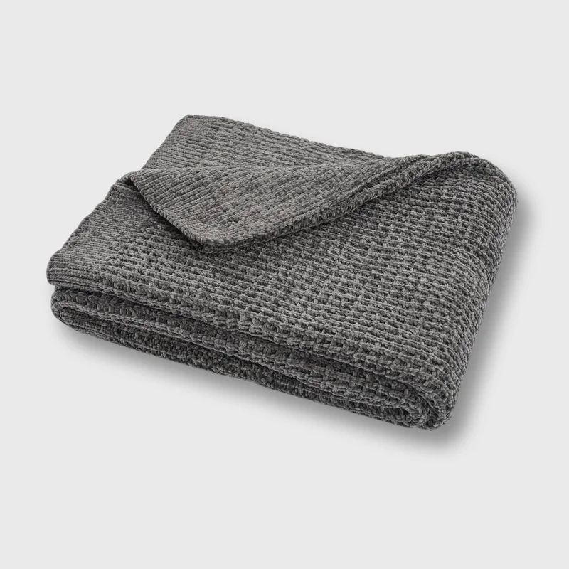 Shealey Amor Waffle Chenille Knit Throw | Wayfair North America