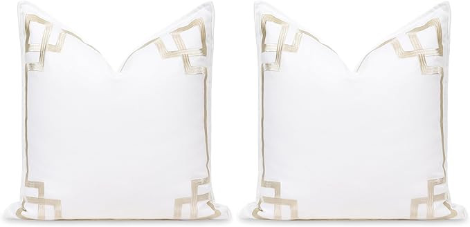 Hofdeco Premium Coastal Patio Indoor Outdoor Throw Pillow Cover Only, 20"x20" Water Repellent for... | Amazon (US)