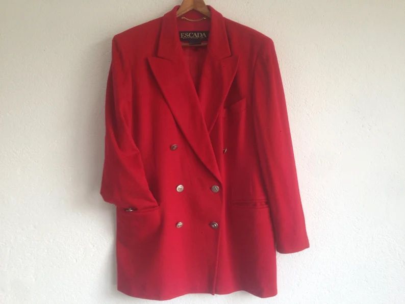 Escada  Margaretha Ley  Vintage Blazer  1980s  Red | Etsy | Etsy (US)