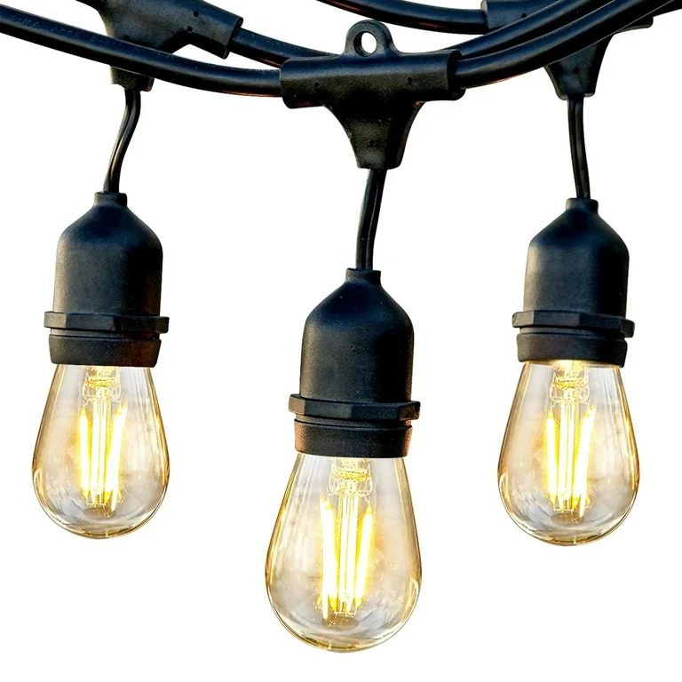 Brightech Ambience Pro Edison Black LED Waterproof Outdoor String Lights, 48 Ft. - Walmart.com | Walmart (US)