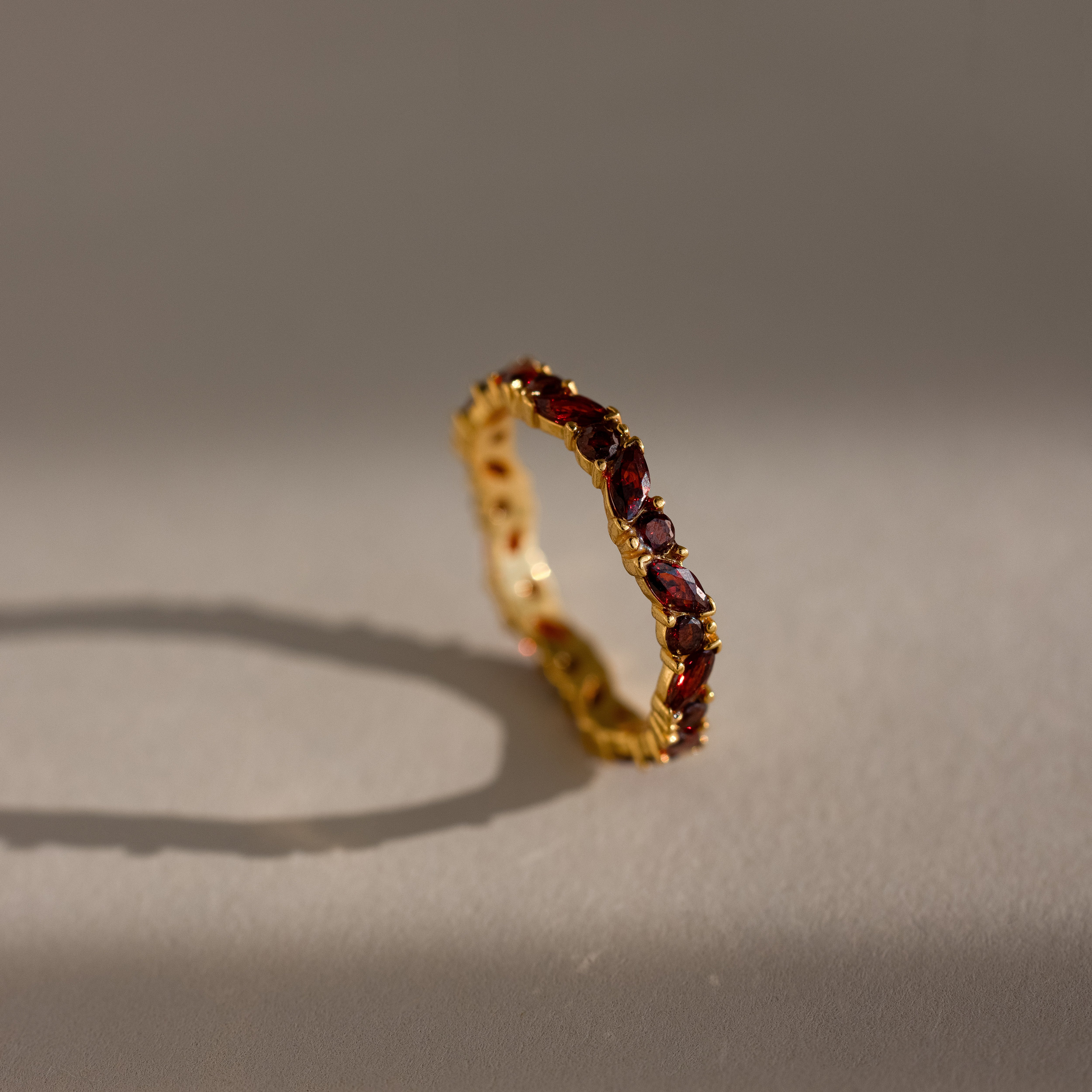 Custom Mixed Marquise Birthstone Eternity Ring in 18K Gold | Caitlyn Minimalist | Caitlyn Minimalist